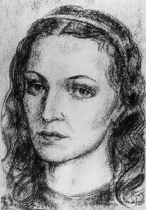 Önarckép, szénrajz, 1949